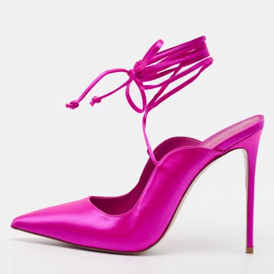 Pre-owned Le Silla Ivy 130mm Size 40 Pink Satin Pumps