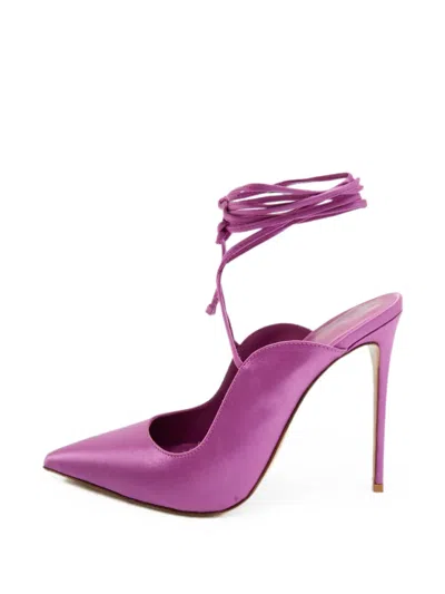 Pre-owned Le Silla Ivy Ankle-wrap Pumps In Purple