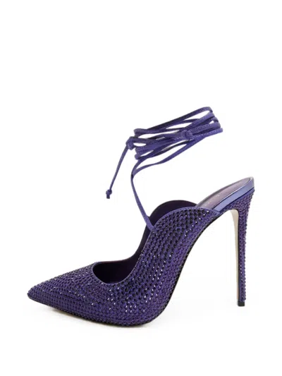 Pre-owned Le Silla Ivy Ankle-wrap Pumps In Purple