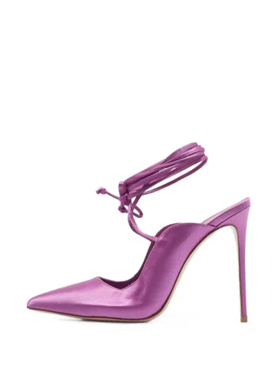 Pre-owned Le Silla Ivy Ankle-wrap Pumps In Purple