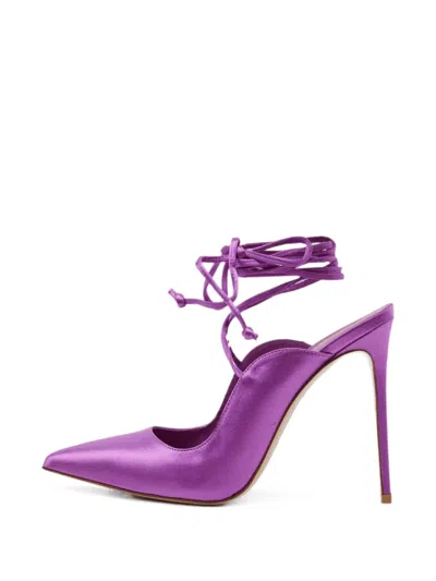 Pre-owned Le Silla Ivy Ankle-wrap Stiletto Pumps In Purple
