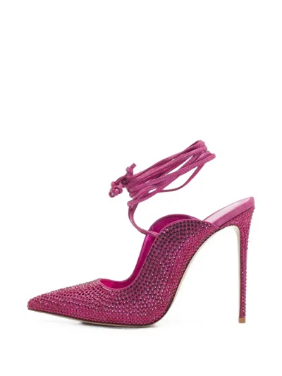 Pre-owned Le Silla Ivy Crystal-embellished Pumps In Pink