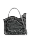 Le Silla Ivy Distressed-denim Mini Bag In Black