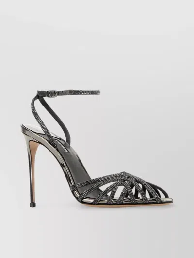 Le Silla Jeweled Leather Embrace Sandals In Black