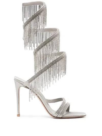 Le Silla Jewels 105mm Crystal-embellished Sandals In Silver