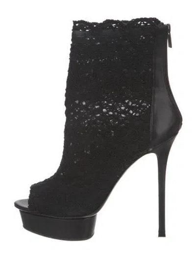 Pre-owned Le Silla Lace Boots In Black