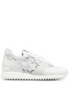 Le Silla Lace-embroidered Leather Sneakers In White