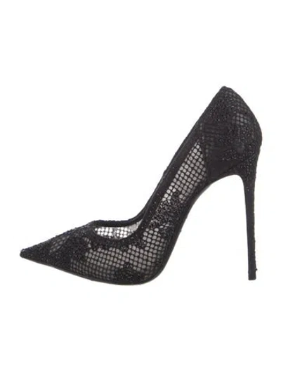 Pre-owned Le Silla Lace Pumps In Black