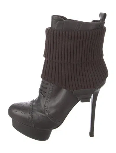 Pre-owned Le Silla Leather Boots In Brown