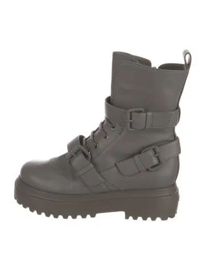 Pre-owned Le Silla Leather Combat Boots In Neutral