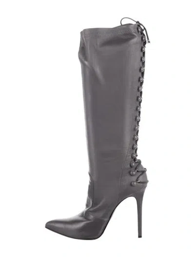 Pre-owned Le Silla Leather Lace-up Boots In Grey