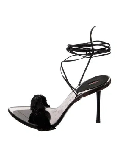 Pre-owned Le Silla Leather Sandals In Black