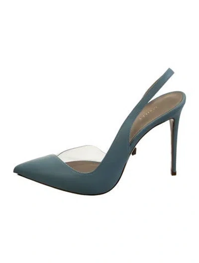 Pre-owned Le Silla Leather Slingback Pumps In Blue