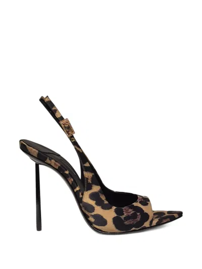 Le Silla Leopard-print Heeled Sandals In Brown
