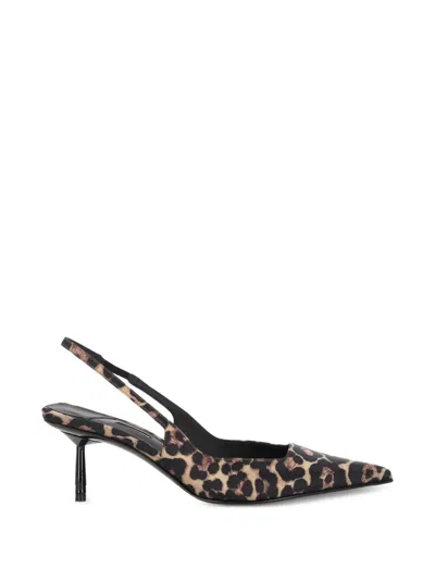 Le Silla Leopard Print Slingback Sandals In Animal Print