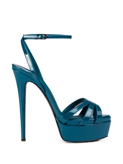 Le Silla Lola Patent Leather Sandals In Blue