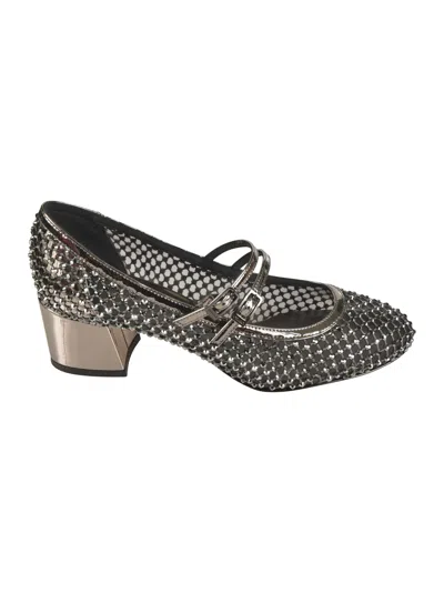 Le Silla Mary Jane Gilda Stocking Pumps In Silver