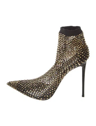 Pre-owned Le Silla Mesh D'orsay Pumps In Gold