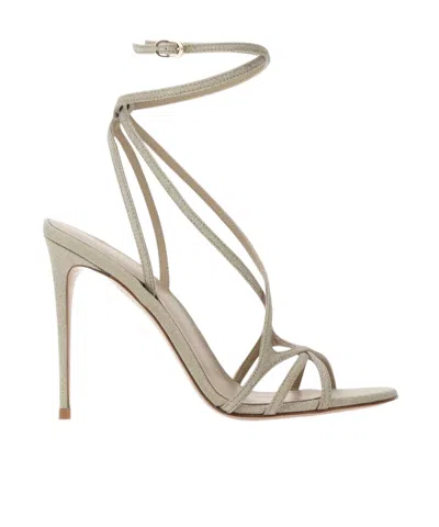 Le Silla Metallic Strap-wrap Sandals In Gold