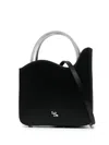 Le Silla Micro Ivy Satin Bag In 294 Nero/argento