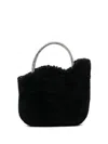 Le Silla Ivy Shearling Micro-bag In Black