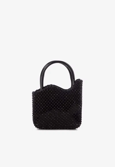 Le Silla Mini Gilda Rhinestone-embellished Bag In Black