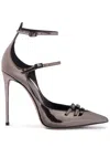 Le Silla Morgana 120mm Metallic-effect Pumps In Black