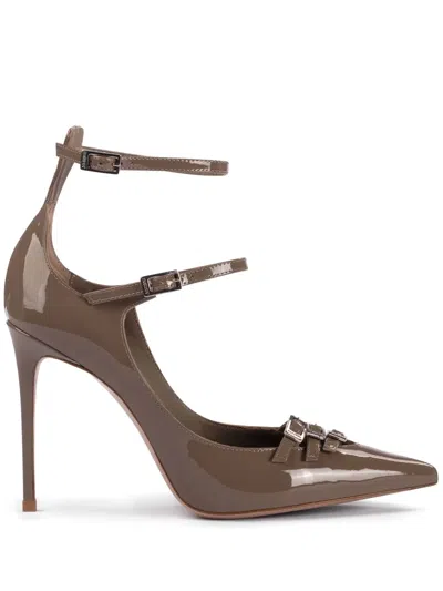 Le Silla Morgana 120mm Patent-leather Pumps In Brown