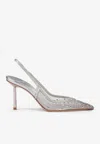 Le Silla Nicole 80 Crystal-embellished Slingback Pumps