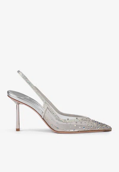 Le Silla Nicole 80 Crystal-embellished Slingback Pumps