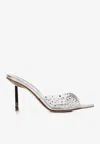 Le Silla Nicole 80 Studded Pvc Mules In Silver