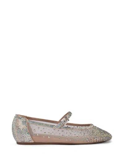Le Silla Nicole Crystal-embellished Ballet Flats In Gray