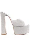 Le Silla Nina 170mm Platform Sandals In Silver