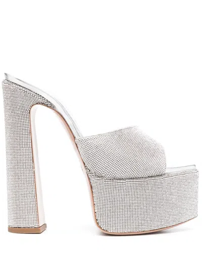 Le Silla Nina 170mm Platform Sandals In Silver