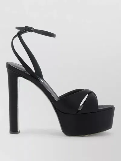 Le Silla Odette Sandals Ankle Strap Cross Design Open Toe In Black