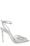 Le Silla Embrace Lame' Fabric Sandals In White