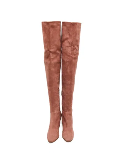 Pre-owned Le Silla Over-the-knee Suede Boots In Pink