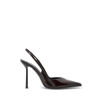 Le Silla Patent Calf Leather Slingback Heel In Brown