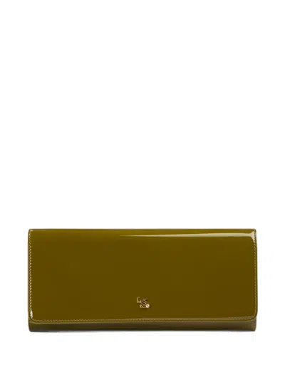Le Silla Patent Leather Clutch Bag In Green