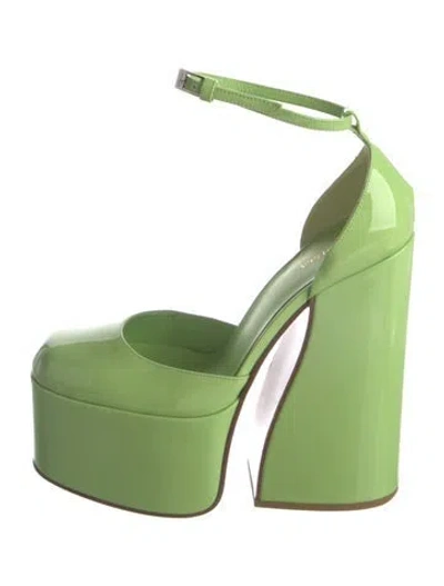 Pre-owned Le Silla Patent Leather D'orsay Pumps In Green