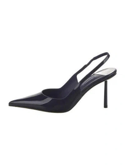 Pre-owned Le Silla Patent Leather Slingback Pumps In Blue