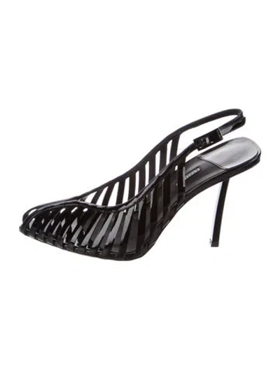 Pre-owned Le Silla Patent Leather Slingback Pumps In Multi