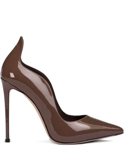 Le Silla Patent Pointed-toe Heels In Brown