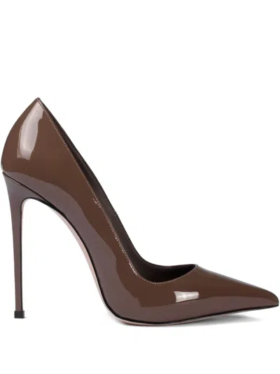 Le Silla Patent Pointed-toe Pumps In Brown