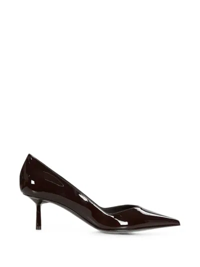 Le Silla Patent-finish Pointed-toe Pumps In Brown