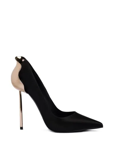 Le Silla Petalo Metallic-detail Pumps In Black