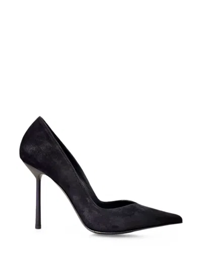 Le Silla Petalo Pointed-toe Suede Pumps In Black