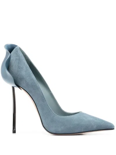Le Silla Petalo Suede 110mm Pumps In Blue