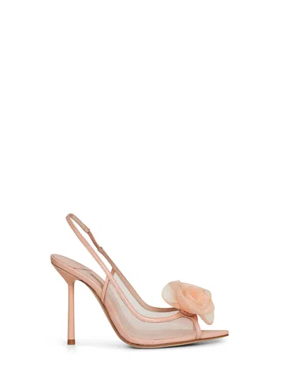 Le Silla Phard Nude Mesh Rose 100 Slingback Pumps In Brown