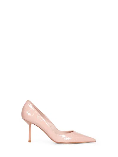 Le Silla Pink Crocodile-print Patent Leather Bella 80 Pumps